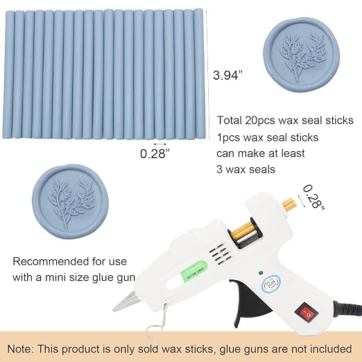 Dusty Blue Wax Seal Sticks 20pcs, Andotopee Glue Gun Wax Seal Sticks - Image 5