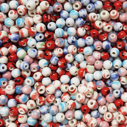 INSPIRELLE 180 Pieces Porcelain Beads Chinese Round Ceramic Beads 8mm - Image 2