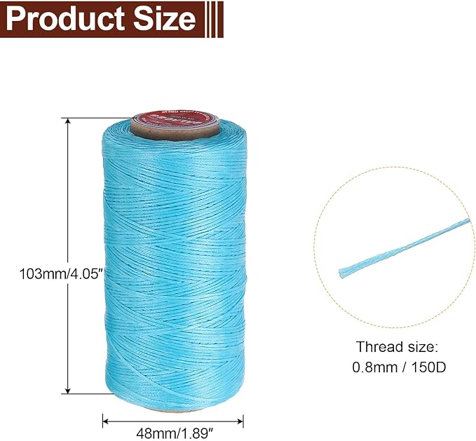uxcell Flat Leather Sewing Waxed Thread, 270m / 295 Yards Polyester Wax String - Image 2