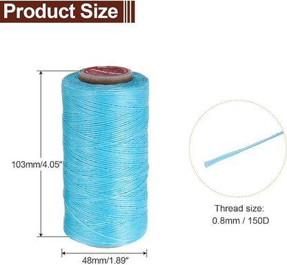 uxcell Flat Leather Sewing Waxed Thread, 270m / 295 Yards Polyester Wax String - Image 2
