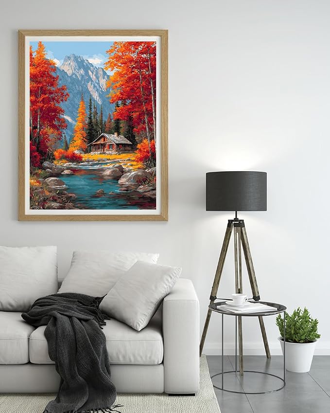 14CT Counted Cross Stitch Kits for Adults Advanced Mountains Lake Printed - Image 3