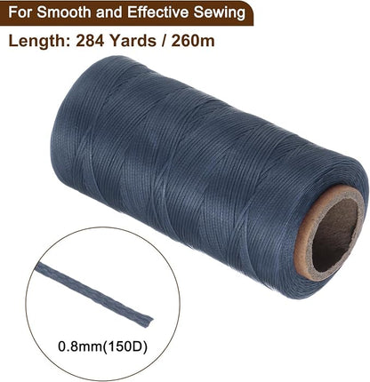 uxcell Leather Sewing Waxed Thread, 284 Yards / 260m 0.8mm 150D Flat Polyester - Image 2