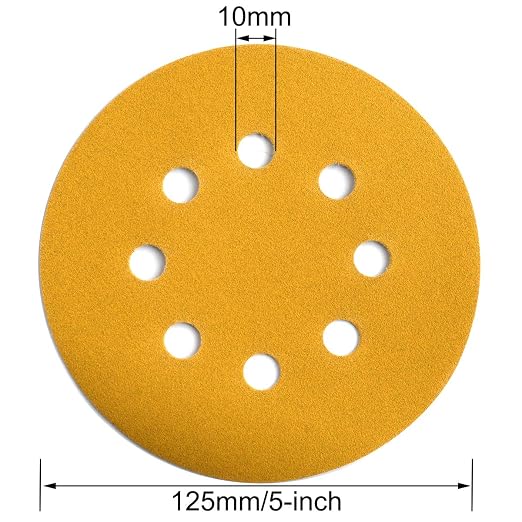 5-Inch 8-Hole Hook and Loop Sanding Discs 220-Grit Random Orbit Sandpaper - Image 6