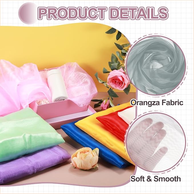MECCANIXITY Iridescent Sheer Organza Fabric, 2 Yards x 59 Inches Solid - Image 3