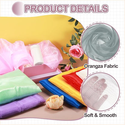 MECCANIXITY Iridescent Sheer Organza Fabric, 2 Yards x 59 Inches Solid - Image 3
