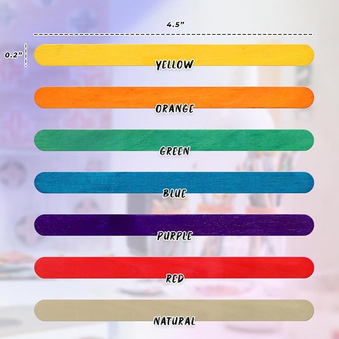 Darice Popsicle Sticks for Crafts, 4.5" 1000 Pcs Combo - Image 4