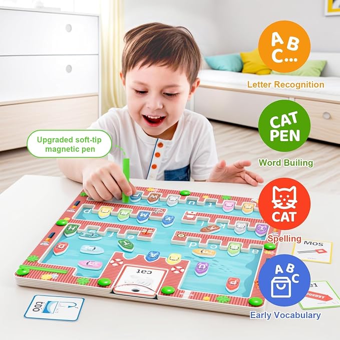 Magnetic Alphabet Maze, Montessori Magnetic Maze Board, Alphabet Puzzle Toddler - Image 3
