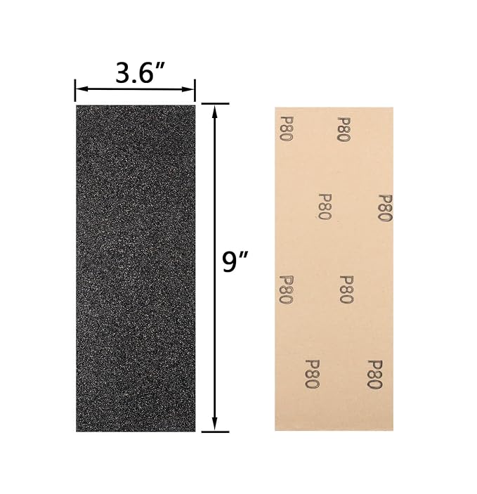 30Pcs 9 x 3.6 Inchs 80 Grit Wet and Dry Handmade Universal Sanding Sheets - Image 2