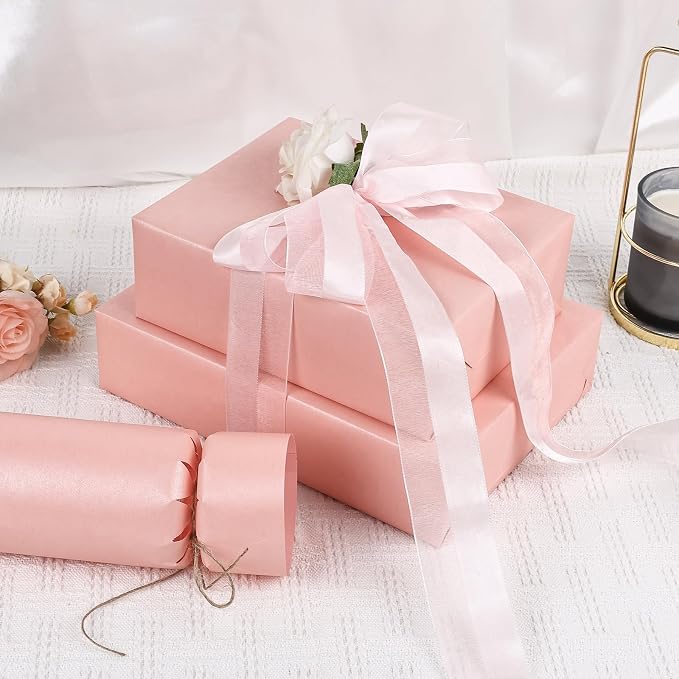 NESCCI Matte Wrapping Paper, Solid Color Pearly-Lustre Paper-3 Roll, 17 Inches - Image 5