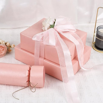 NESCCI Pink Matte Wrapping Paper, Solid Color Pearly-Lustre Paper, Gift - Image 4