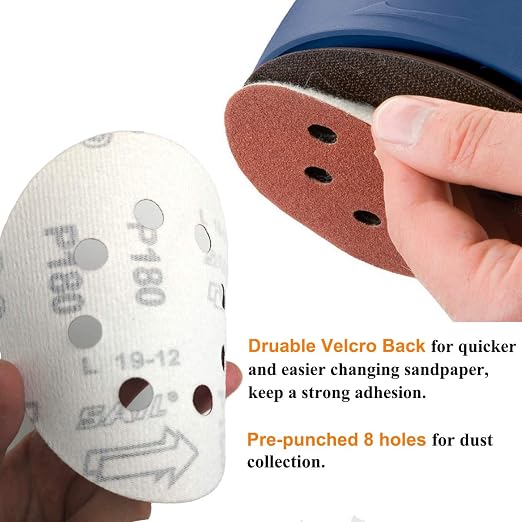 5-Inch 8-Hole Hook and Loop Sanding Discs, 40/80/120/180/240/320/400 Assorted - Image 4