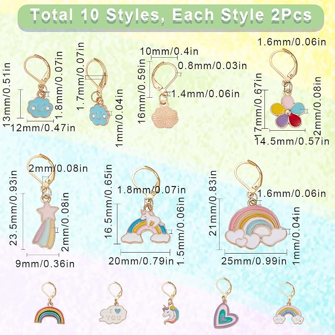 SUNNYCLUE 1 Box 20Pcs Knitting Stitch Markers Crochet Rainbow Colorful - Image 2