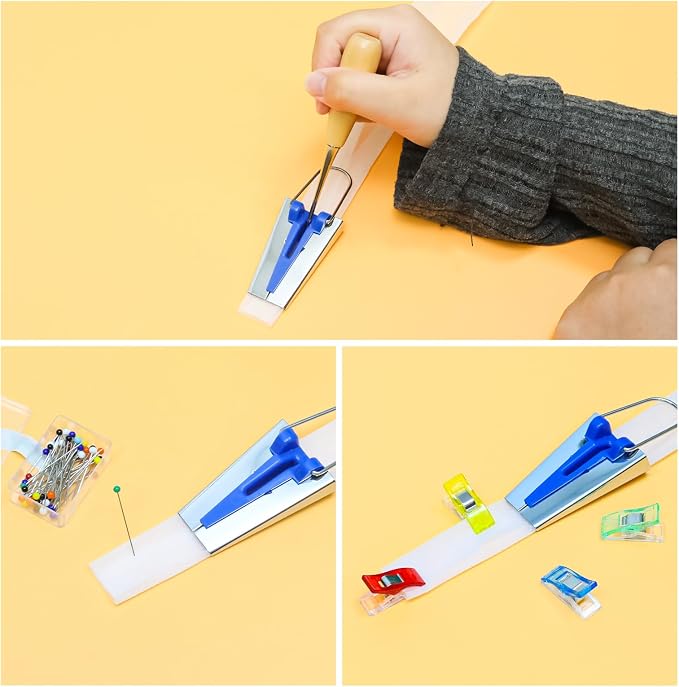 Funstreet Comprehensive Bias Tape Maker Kit, Fabric Tape Tools Sewing Machine - Image 4
