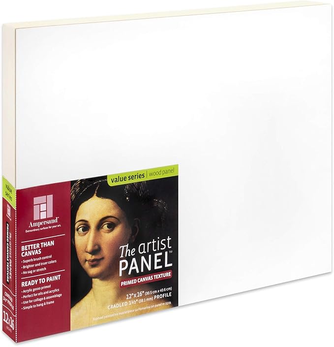 Ampersand Art Supply Wood Gesso Art Painting Panel: Canvas Texture, 1.5 Inch by AmpersandArtSupply