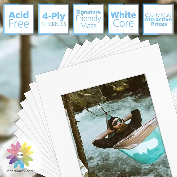 Mat Board Center, 11x14 for 8x10 Off White Color Mats - Image 3