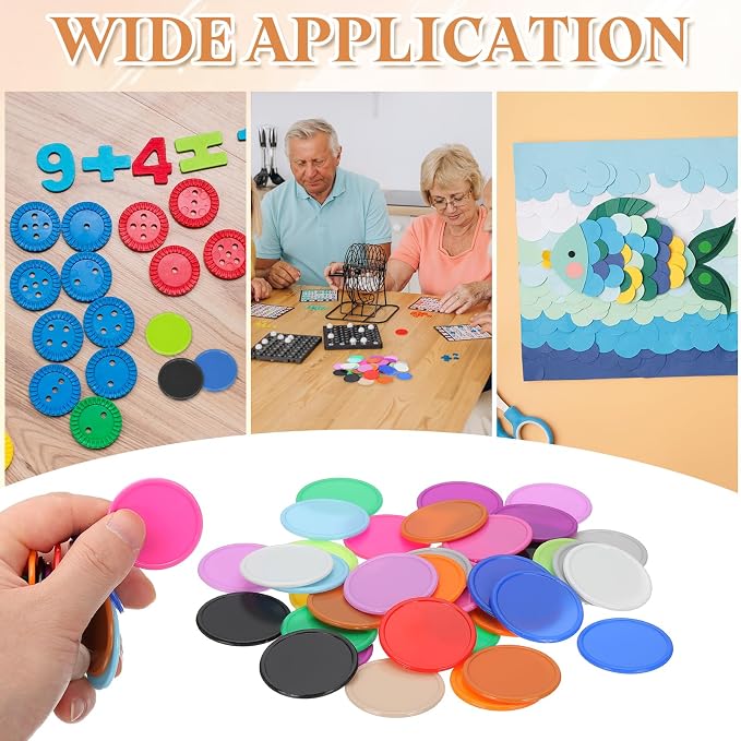 uxcell Plastic Poker Chips, Learning Counters Counting Counters Disk Marker - Image 7