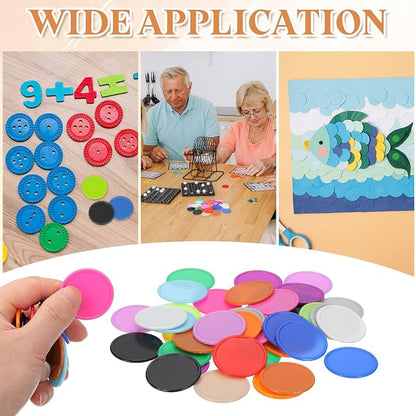 uxcell Plastic Poker Chips, Learning Counters Counting Counters Disks Markers - Image 7