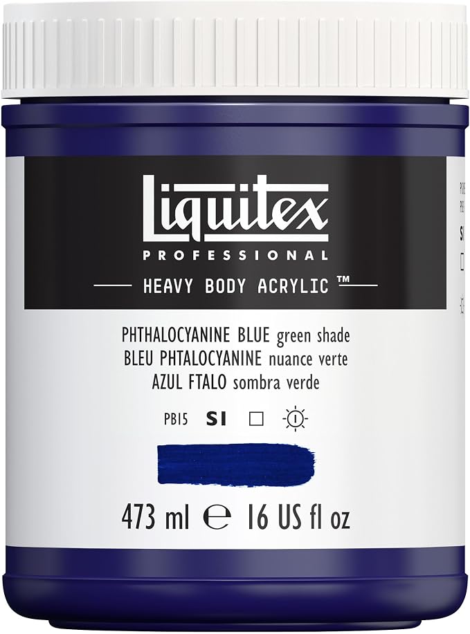 Liquitex Professional Heavy Body Acrylic Paint, 16-oz Pot, Phthalocyanine Blue by Liquitex