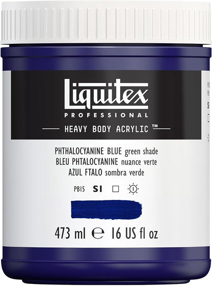 Liquitex Professional Heavy Body Acrylic Paint, 16-oz Pot, Phthalocyanine Blue by Liquitex