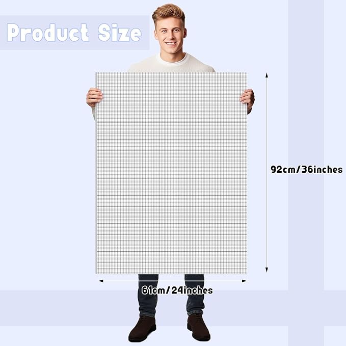 30 Pack 24" x 36" Large Graph Paper Bulk Graph Paper Pad Large Grid Paper Sheet - Image 2