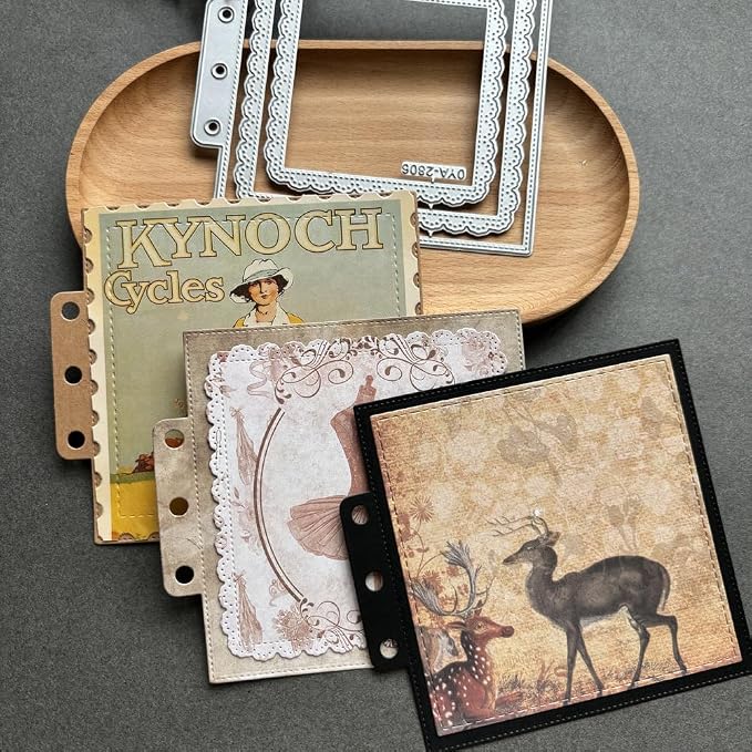Square Lace Loose-Leaf Cutting Dies, Backgrounds Frame Die Cuts Metal Stencils by Unknown