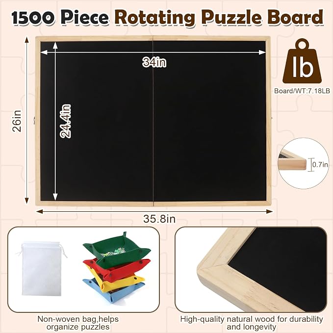 Ancaixin Foldable Puzzle Board 1500 Pieces, Rotating & Tilting Jigsaw Puzzle - Image 4