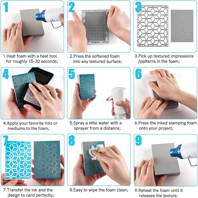 BAOFALI 8 Pcs Stamping Foam Grey Moldable Foam - Image 5