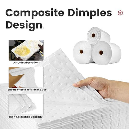 Oil Absorbent Pads | 16"x20" Oil-Only Spill Mat 100-Pack | Industrial Spill - Image 3