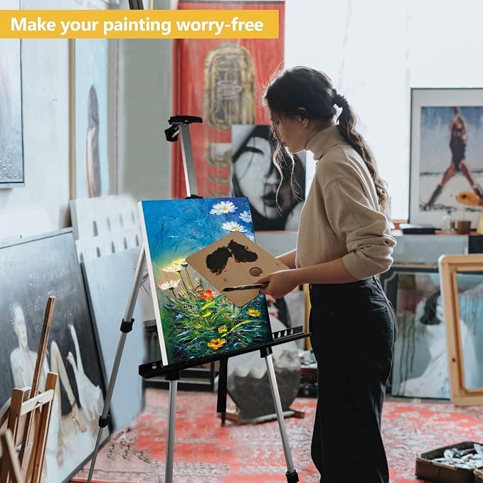 RRFTOK Art Painting Artist Easel Stand, Aluminum Metal Tripod Adjustable Easels - Image 3