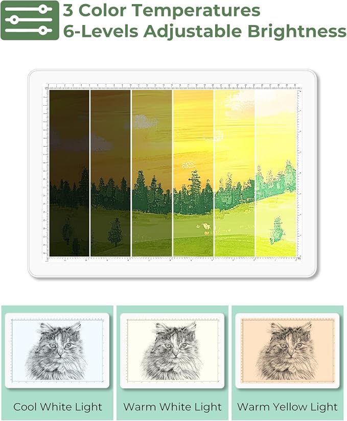 A3 Light Pad for Diamond Painting, Bawaslom Cordless Light Box for Tracing and - Image 3
