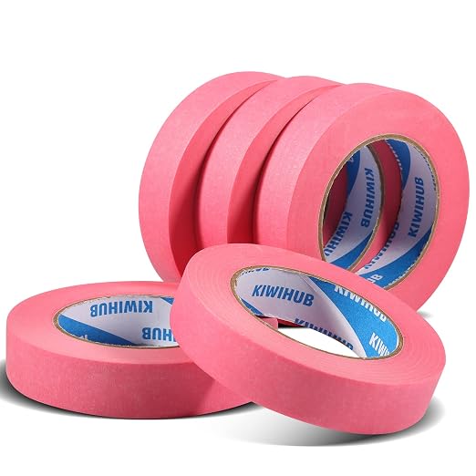 Pink Painters Tape, 1 inch x 60 Yards x 5 Rolls - Image 2