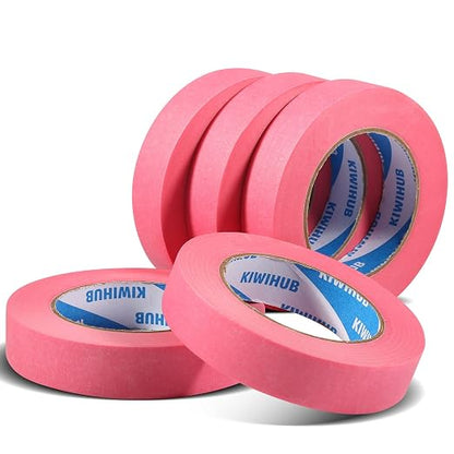 Pink Painters Tape, 1 inch x 60 Yards x 5 Rolls - Image 2