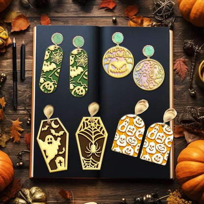 4PCS Halloween Polymer Clay Texture Sheets Set - Image 5