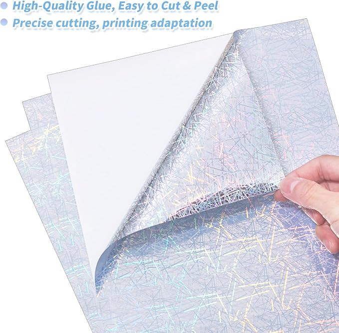 20 Sheets Printable Holographic Sticker Paper, 11 x 8.5 Inches Printable - Image 4