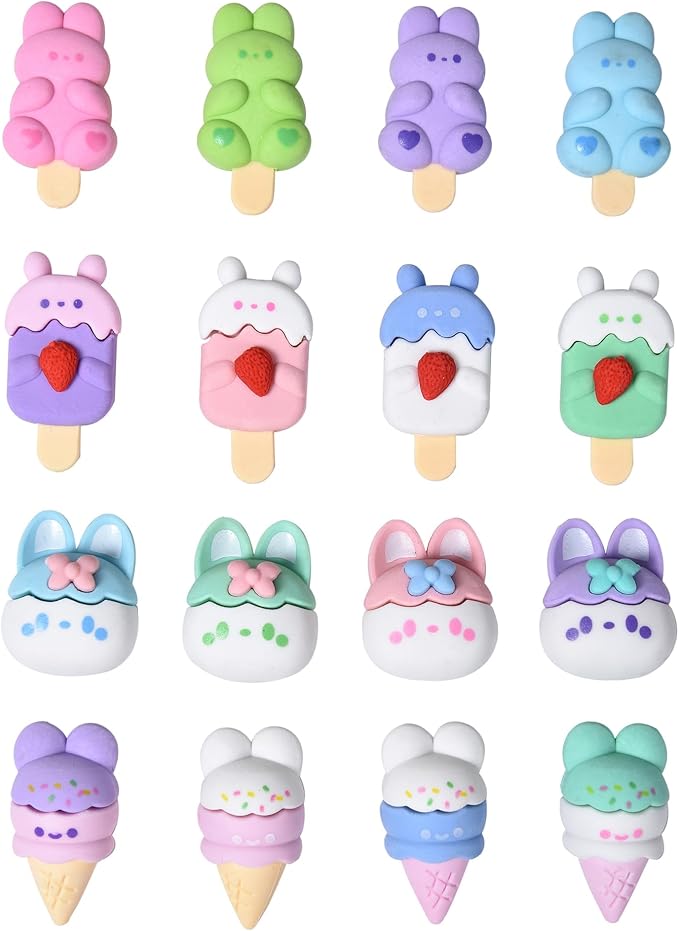 HILAZA 16 Pcs Ice Cream Erasers by HILAZA
