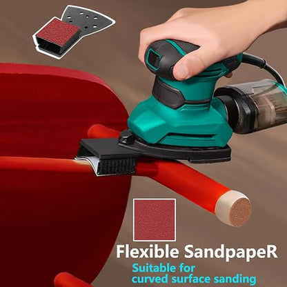 160pcs Mouse Sander Sandpaper and 3pcs Sanding Interface Pad, Detail Sander - Image 4