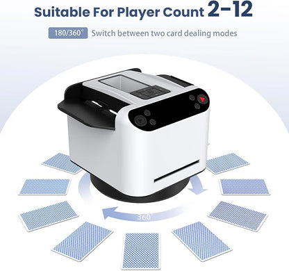 Automatic Card Shuffler and Dealer 2-in-1, 360°/180°Rotating Dealer - Image 3