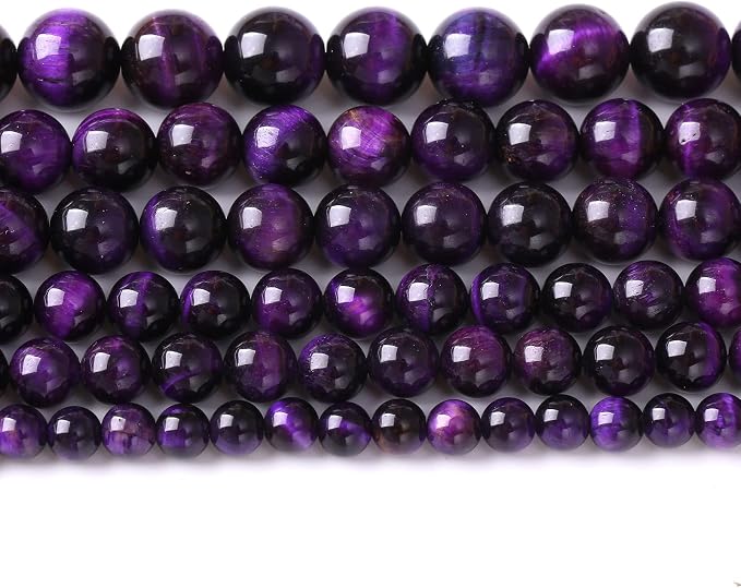 8mm 45pcs A+ Natural Purple Tiger Eye Stone Beads Round Spacer Loose Beads by NaturalStoneBeads