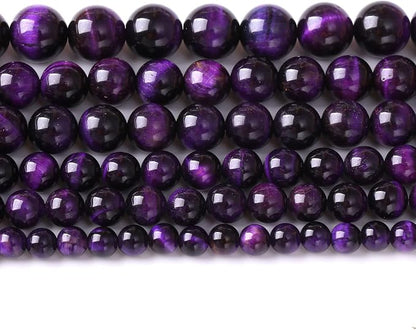 8mm 45pcs A+ Natural Purple Tiger Eye Stone Beads Round Spacer Loose Beads by NaturalStoneBeads