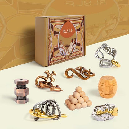 8 Pieces IQ Logic Training Brain Teaser Puzzles - Image 4