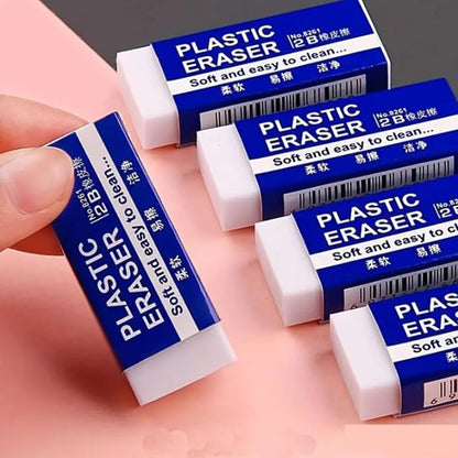 Dreamm White Rectangular Rubber Pencil Erasers 12 Pack - Image 4
