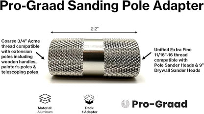 Sanding Pole Adapter, Connect Wood Handles, Telescopic - Image 2