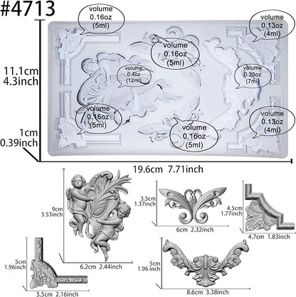 Art Mold for Polyclay Air Dry Clay Plaster, Border Frame - Image 2