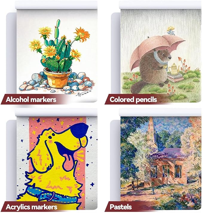 TRANSON Artist Mix Media Sketchbook Marker Pad, 8.3”x11.7” 32 Sheets A4 Art - Image 4