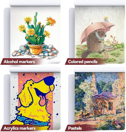 TRANSON Artist Mix Media Sketchbook Marker Pad, 8.3”x11.7” 32 Sheets A4 Art - Image 4