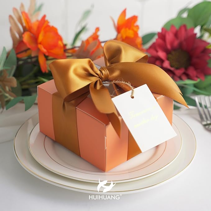 HUIHUANG Copper Satin Ribbon 2 Inch Wide Double Face - Image 3