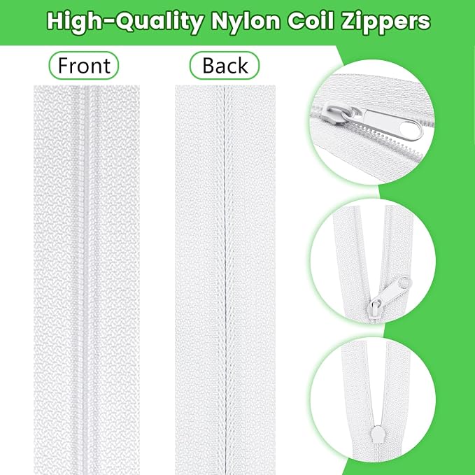 DOITEM 15.3 Yards/ 14 m 5 Pieces Assorted Colors #3 Nylon Coil Zippers - Image 4
