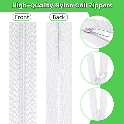 DOITEM 15.3 Yards/ 14 m 5 Pieces Assorted Colors #3 Nylon Coil Zippers - Image 4