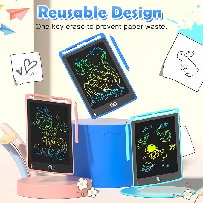 3 Pack LCD Writing Tablet for Kids, 8.5 Inch Colorful Doodle Board Drawing - Image 5