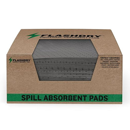 FlashDry - Universal Spill Absorbent Pads | 17.5” x 13.5” x 2mm Oil and All by FLASHDRY